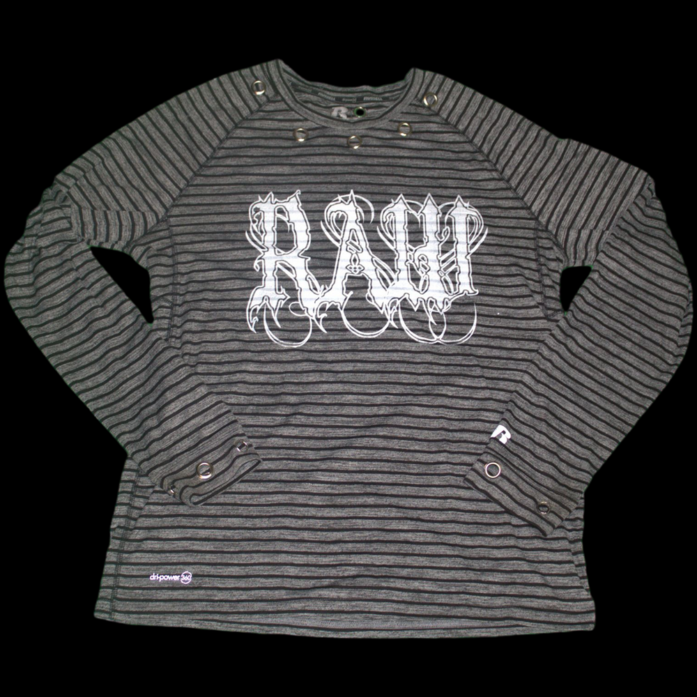 Custom Grey Striped Raw Long sleeve