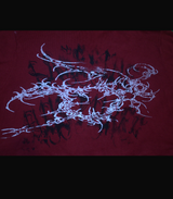 Custom Cropped Red Sweater with flannel and  Signature lakeside artwork