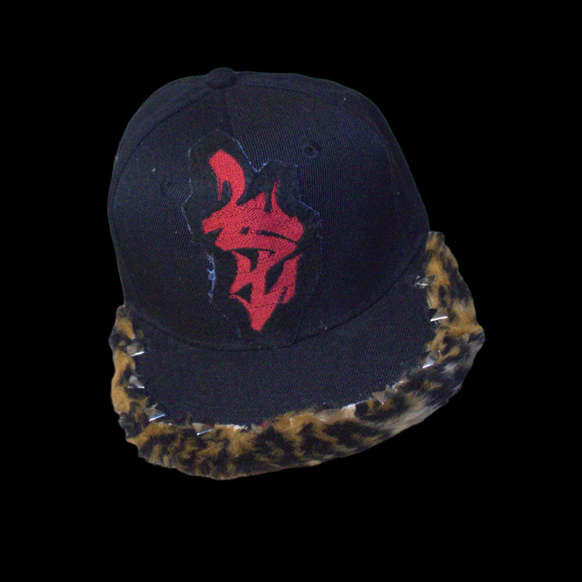 black animal print hat