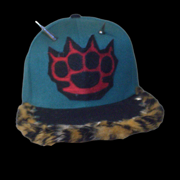 Green animal print hat