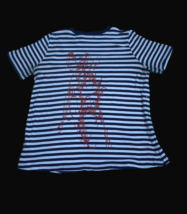 Custom White striped short sleeved lakeside shirt