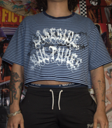 Custom Cropped  short sleeve blue shirt