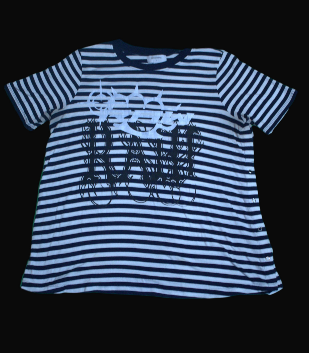 Custom White striped short sleeved lakeside shirt