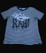 Custom White striped short sleeved lakeside shirt