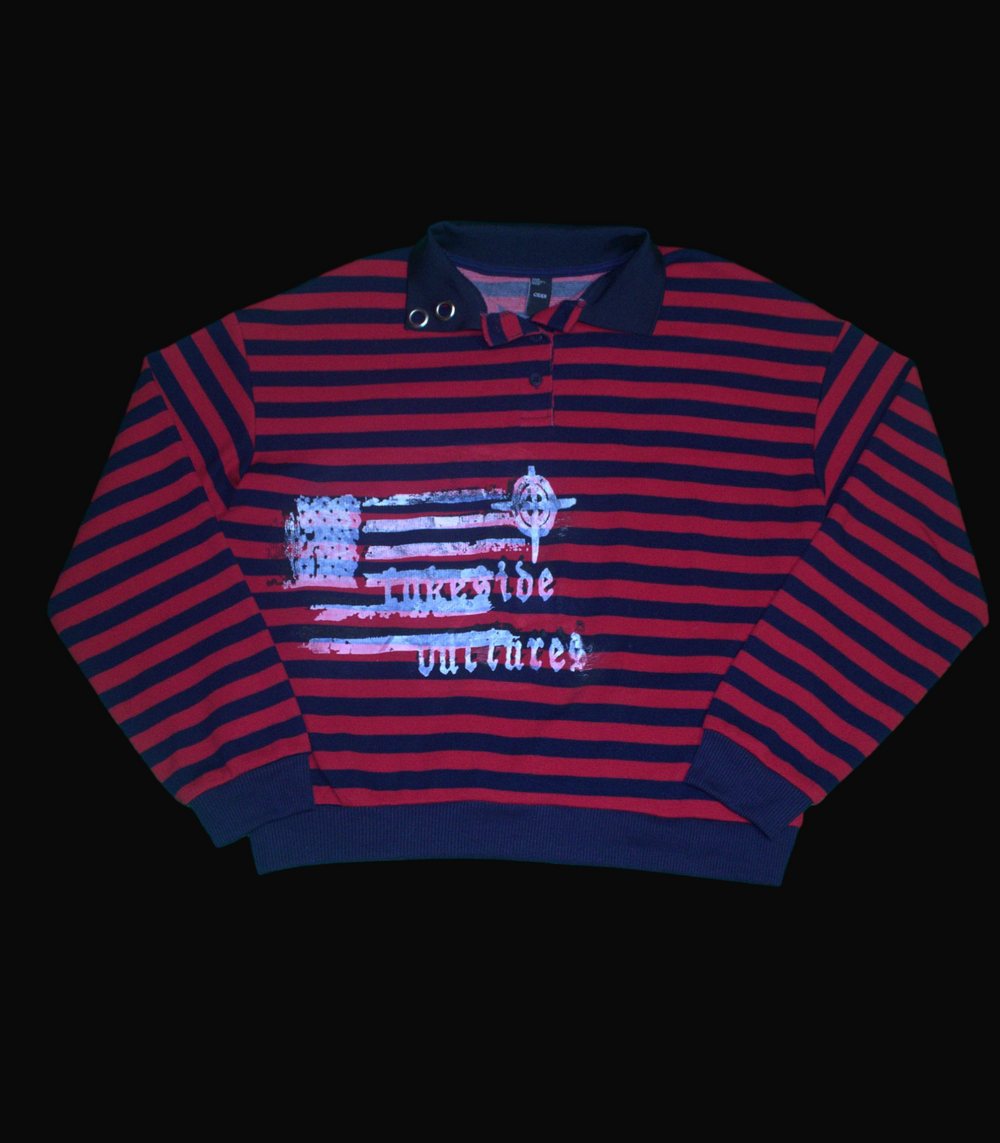 Custom Cropped long sleeve striped sweater